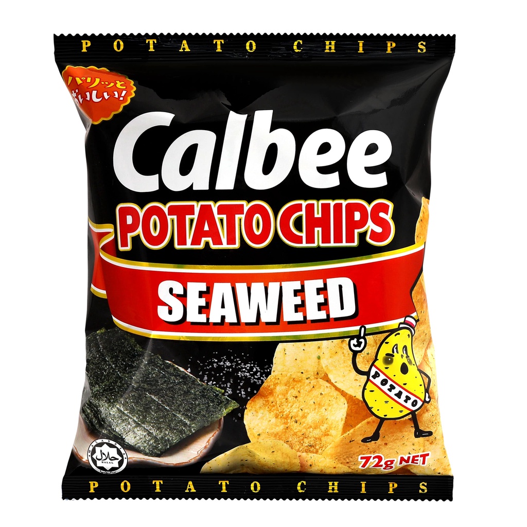 Calbee Potato Chips Seaweed, 72g [Japanese] (Halal) Shopee Singapore