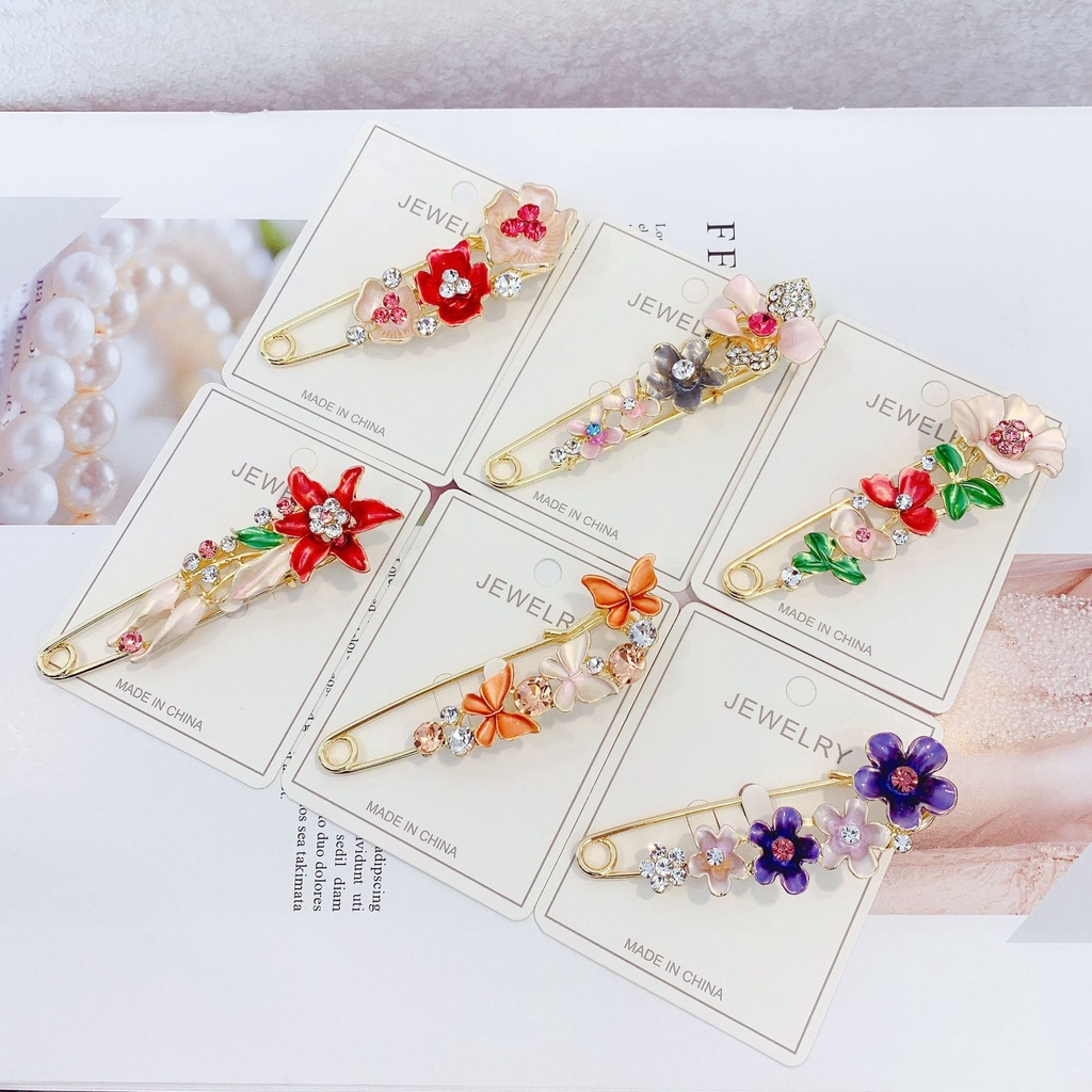 Brooch Pin Korean Luxury Elegant Women Luxury Hijab Hijab Gift | Shopee ...