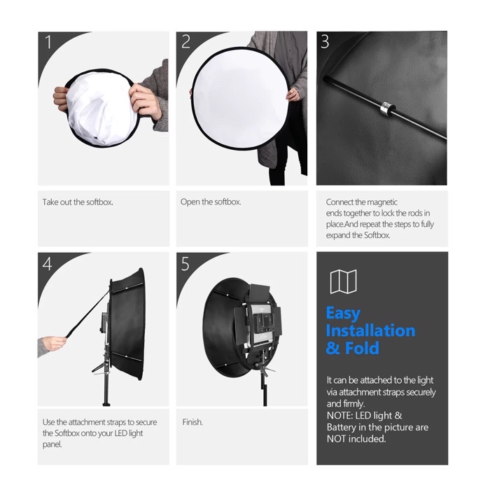 Neewer Collapsible Softbox Diffuser with Honeycomb Grid Compatible with ...