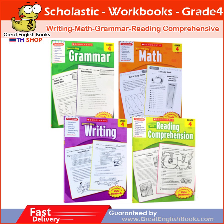 หนังสือแบบฝึกหัด Scholastic Workbook Grade 4 Scholastic Success with ...