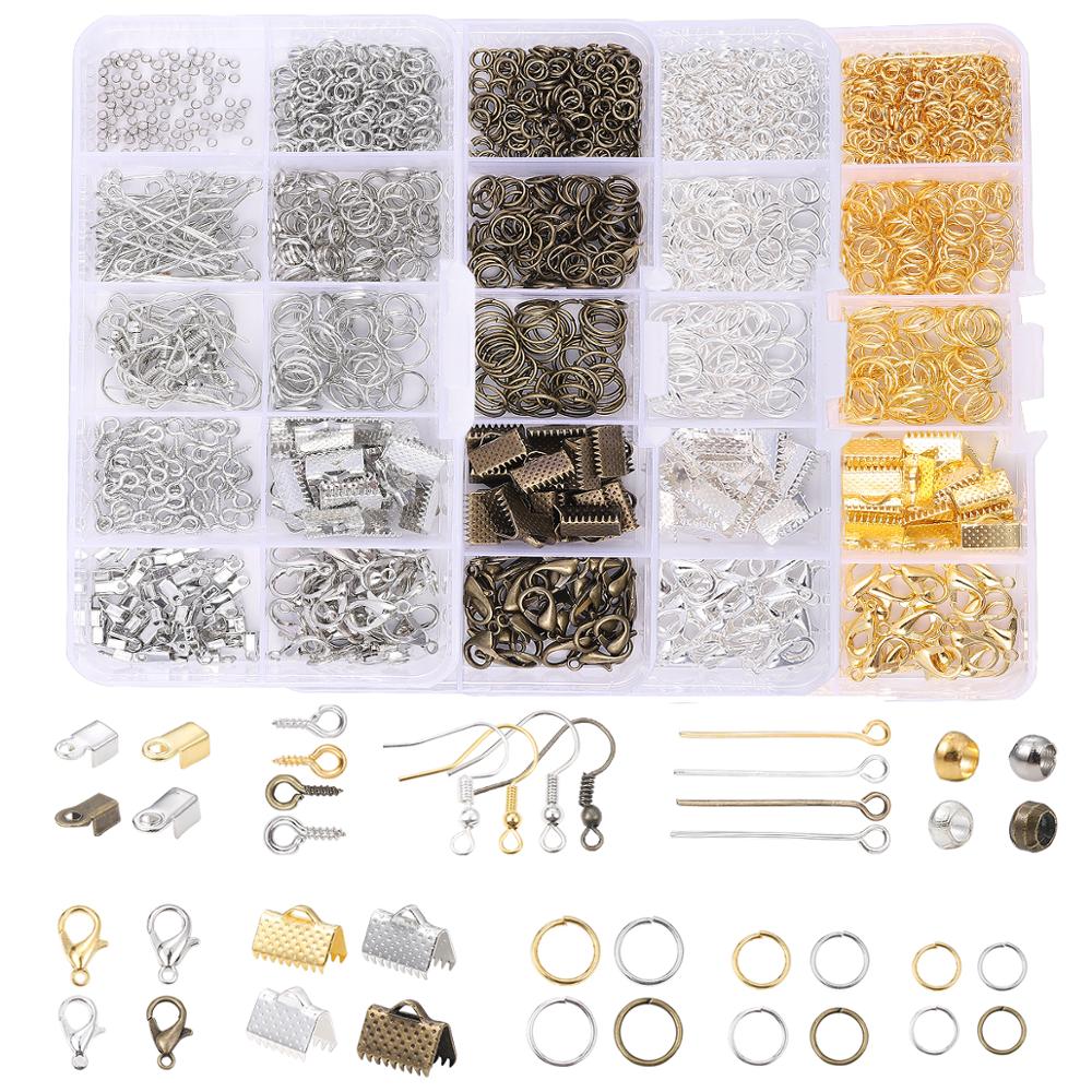 Alloy Accessories Jewelry Set Open Jump Rings Lobster Clasp Earring Hook For Jewelry Making Tools