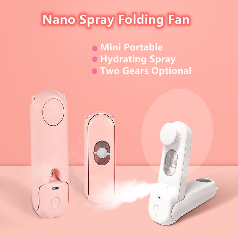 Handheld Fan Mini Fans Usb Rechargeable Portable Water Spray Mist Hold ...