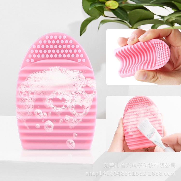 Makeup Brush Cleaner Mat Silicone Cosmetic Cleaning Pad Washing Scrubber  Board Makeup Egg Washing Tool