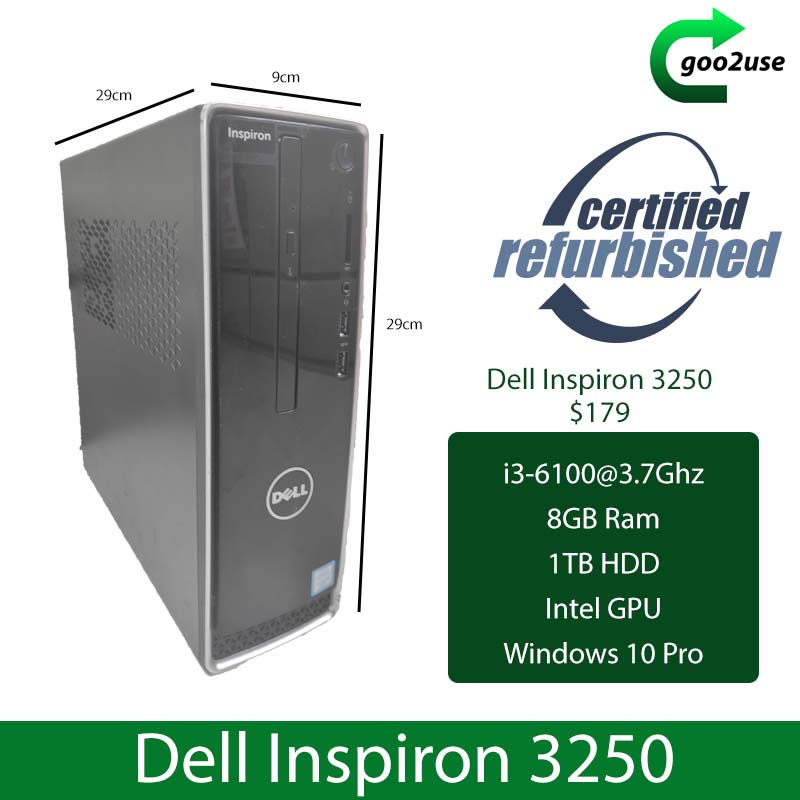 Dell Inspiron 3250 i3-6100@3.7ghz 8GB RAM 1GB HDD Desktop Computer