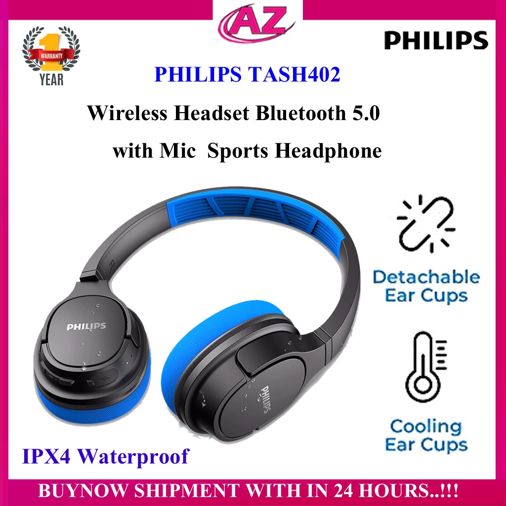 PHILIPS TASH402 Wireless Headset Bluetooth 5.0 with Mic Sports
