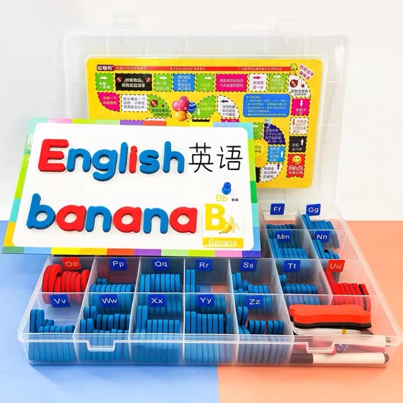 【SG Seller??】208pcs Magnetic Letters, Uppercase Lowercase, Number Foam Fridge Alphabet Magnets with Whiteboard