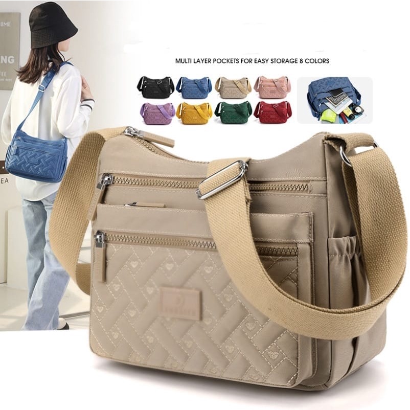 Women's Shoulder Sling Bag Shouder Bag Waterproof Nylon Import NJ166