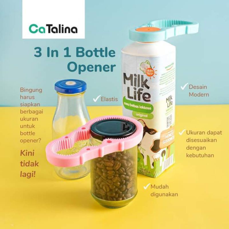 Pembuka Tutup Botol Selai Bottle Opener 3 In 1 - Gambar 2