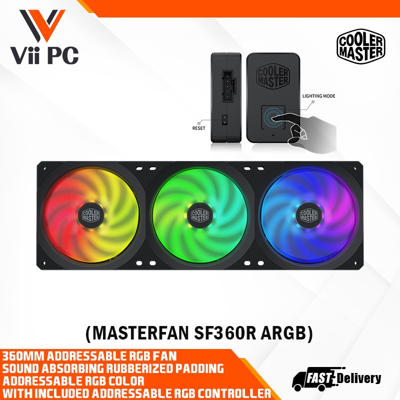 Cooler Master Masterfan SF360R ARGB – Ventilateur PC 360mm Reconditionné, Multicouleur