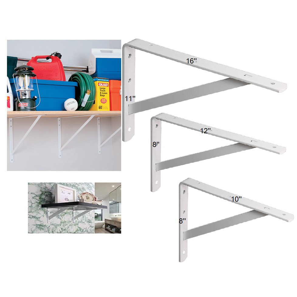 Heavy Duty Metal Shelf L Shape Corner Bracket White Shopee Singapore