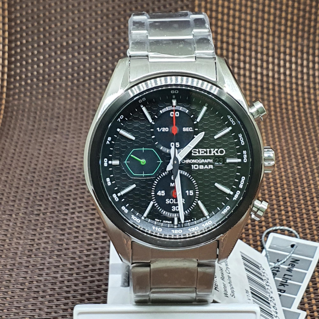Reloj Seiko acchina Sportiva Solar Caballero SSC803P1 Negro con Acero