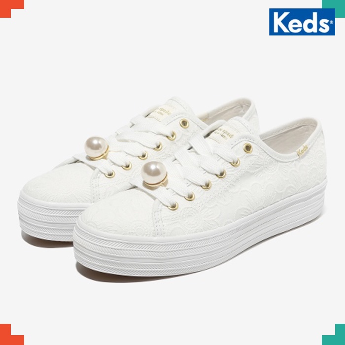 Keds KOREA Triple Kick Kate Spade Floral Eyelet Pulse Sneakers | Shopee  Singapore