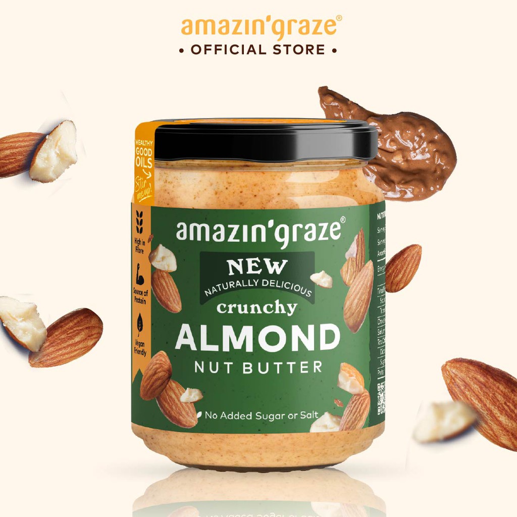 Amazin' Graze All Natural Crunchy Almond Butter 200g Shopee Singapore