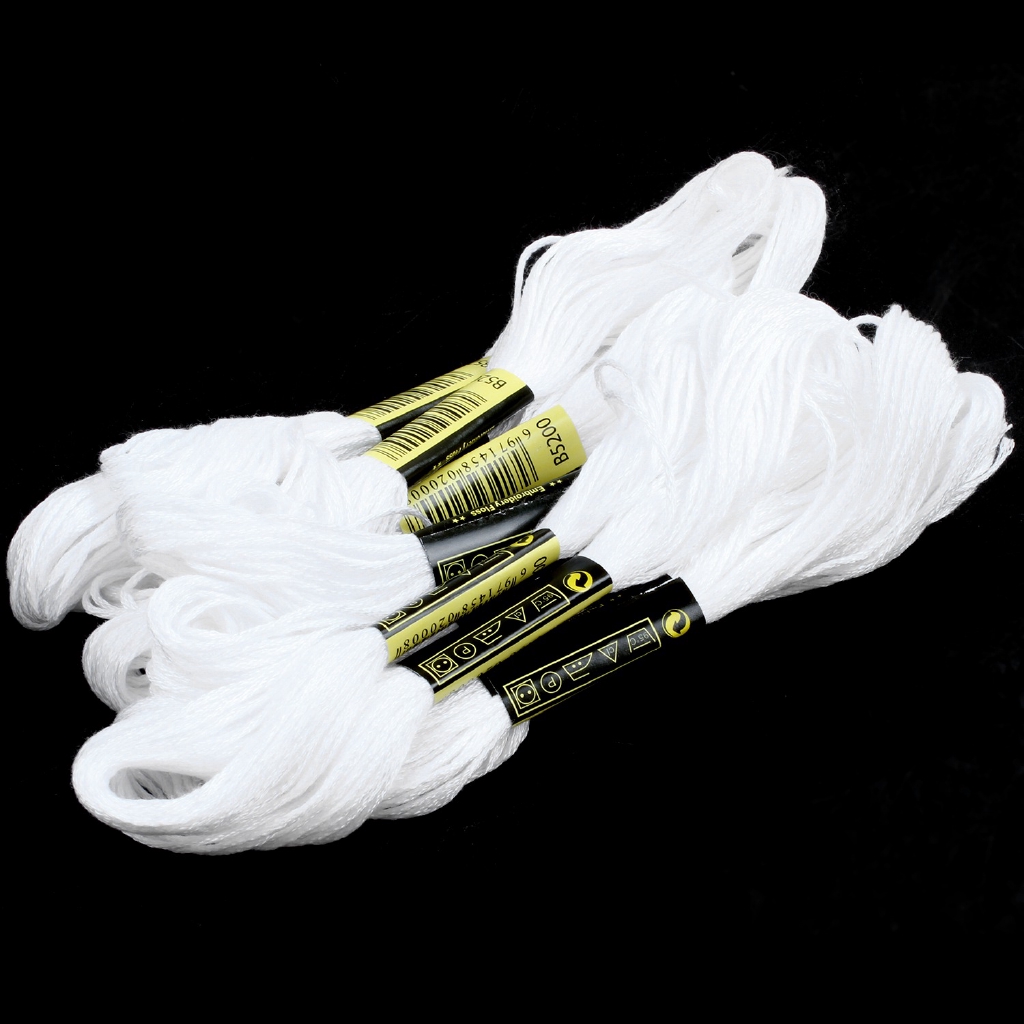 12x White Anchor Cross needle Cotton Embroidery Thread Floss Skeins ...