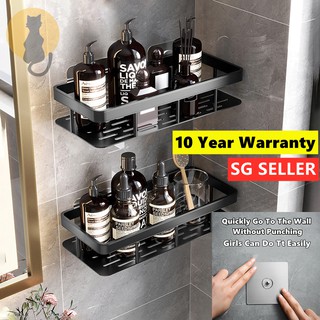 1pc Bathroom Corner Shelf Rotatable Wall Mounted Storage Rack Organizer,  Punch-free For Toilet And Washroom