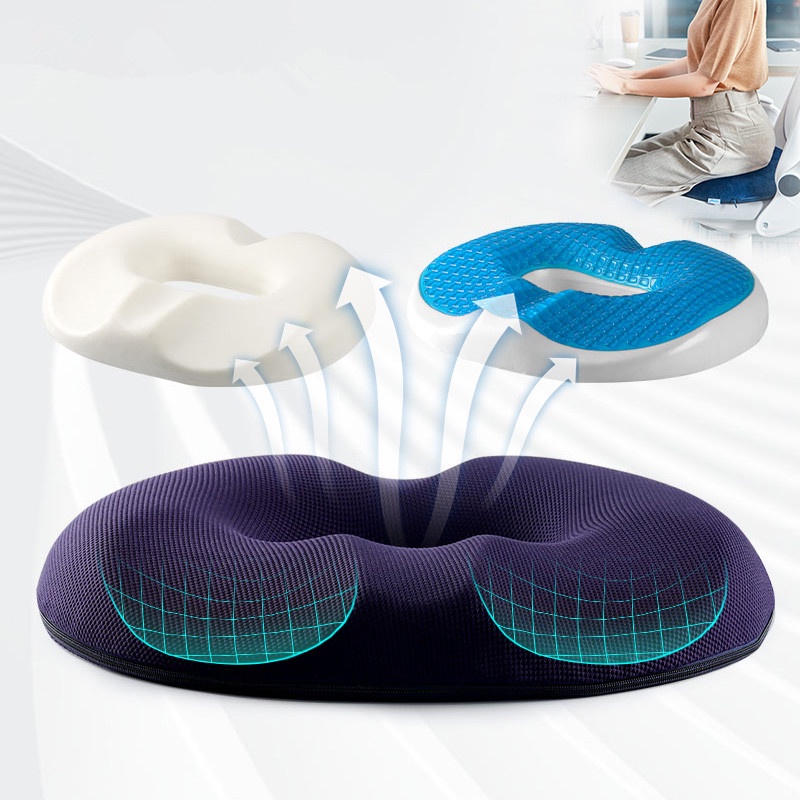 Hemorrhoid Tailbone Cushion Memory Foam Seat Cushion Breathable Donut