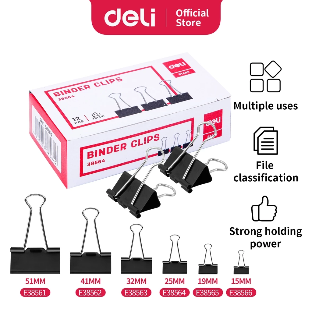 Deli Binderr Clip 41Mm bebas karat dilapisi oleh eletroforesis (200) E38562