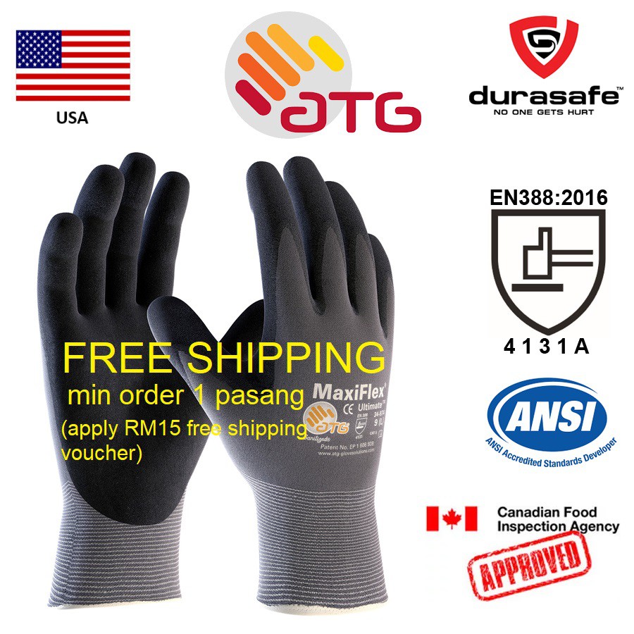 Electrical Glove MaxiFlex Ultimate Safety Gloves nitrile coat