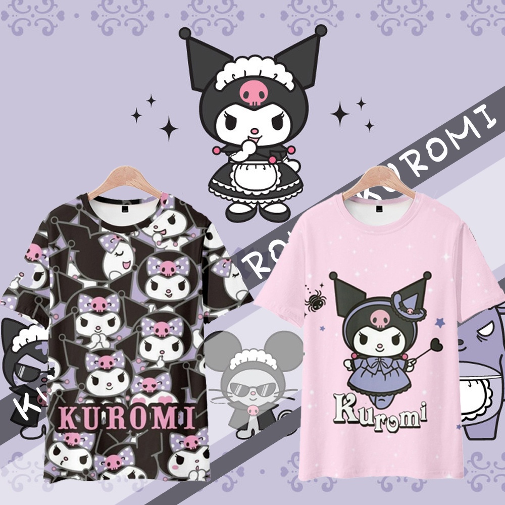 kuromi Anime Short-Sleeved T-Shirt Two-Dimensional Merchandise Sweet ...
