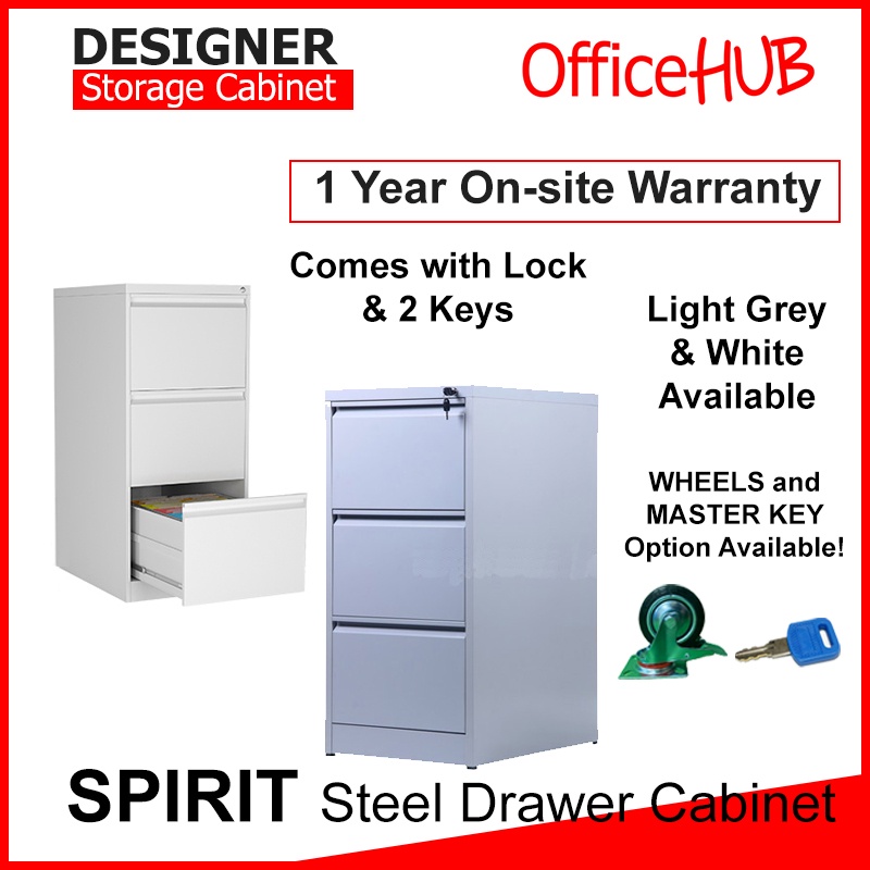 Officehub Steel Metal 3 Drawer Filing Cabinet Lock Home Study Office Sho Singapore