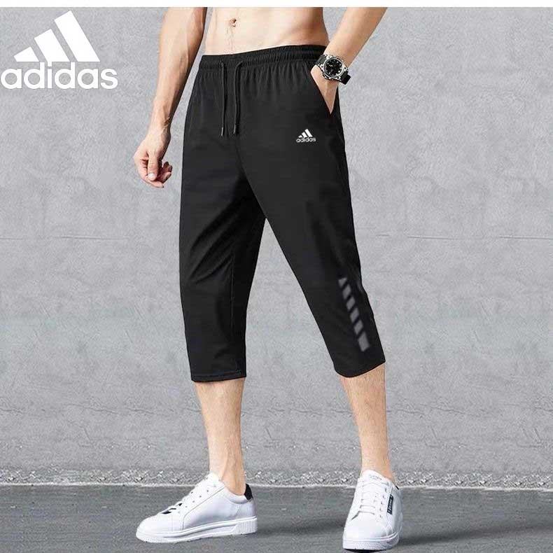 [S - 5XL] Running Cropped Shorts Men's Sports Jogger Short Pants Quick Dry Seluar Sukan Pendek Tiga Suku 3/4 Lelaki Lutut