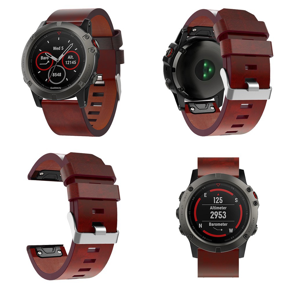 for Garmin Fenix 3 Fenix 5X 5X Plus Watch band Leather Strap quick Release Bracelet Shopee Singapore