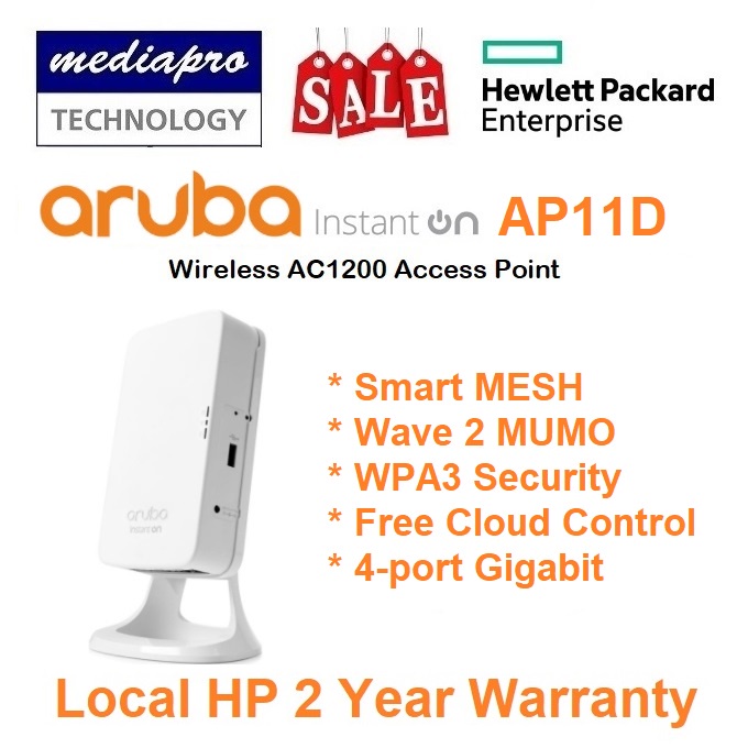 HPE AP11D Aruba Instant On Wifi 5 PoE Access Point / Router with 4-port ...