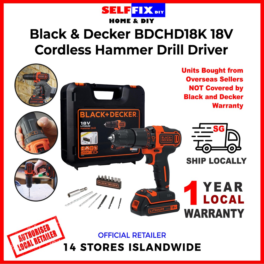 Black & decker BDCHD18K-QW Hammer Drill Cordless Orange