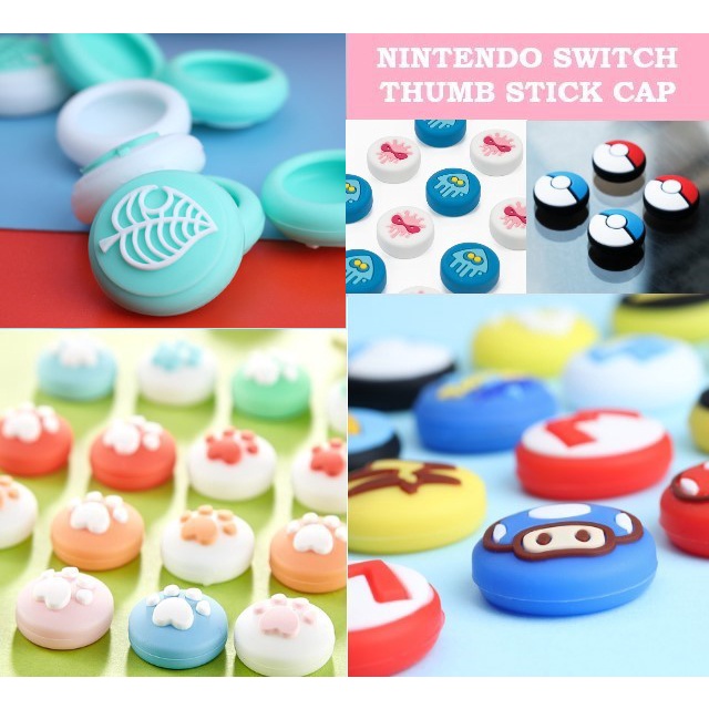Nintendo Switch OLED V1 V2 JoyCon 1Pc Silicone Thumb Grip Cap (Template ...