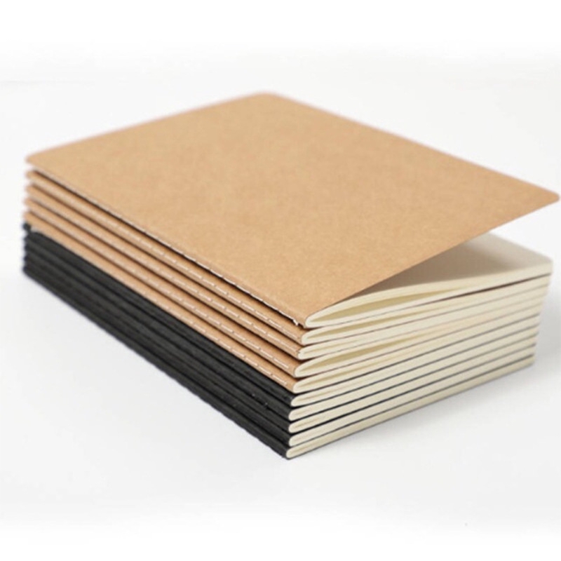 School Notebook vintage Lined/Blank/Grid inner available Kraft paper ...