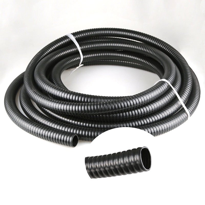 1M Corrugated Pond Tubing Black Rubber Kinkproof Strong Flexible Hose ...