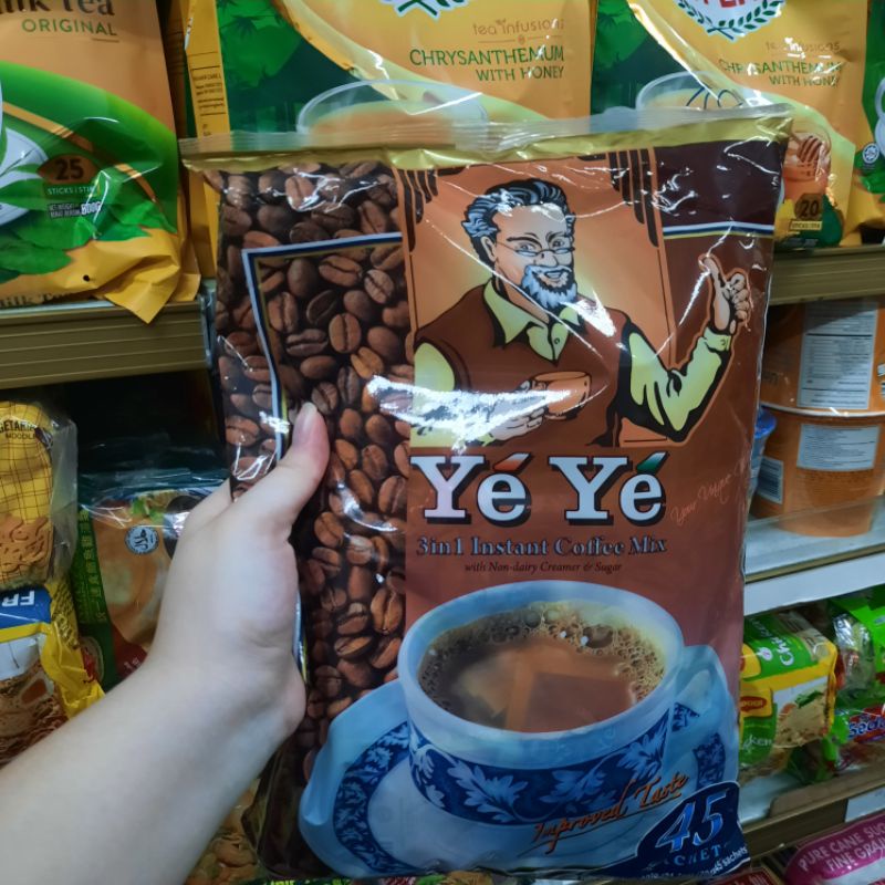 YeYe Instant Coffee Mix with Non Dairy Creamer & Sugar (45 Sachets