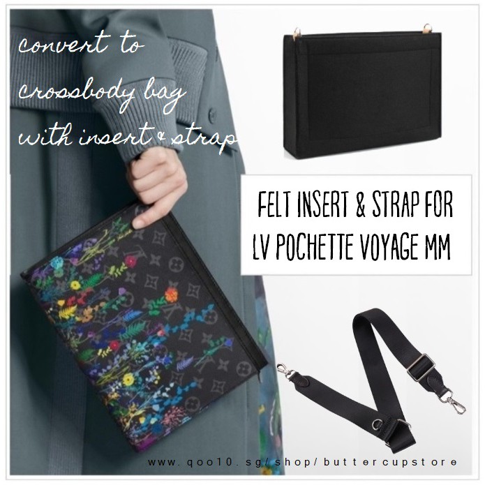 POCHETTE VOYAGE MM LV Felt Insert Chain Sling Leather Strap Convert to Sling Crossbody Shopee Singapore