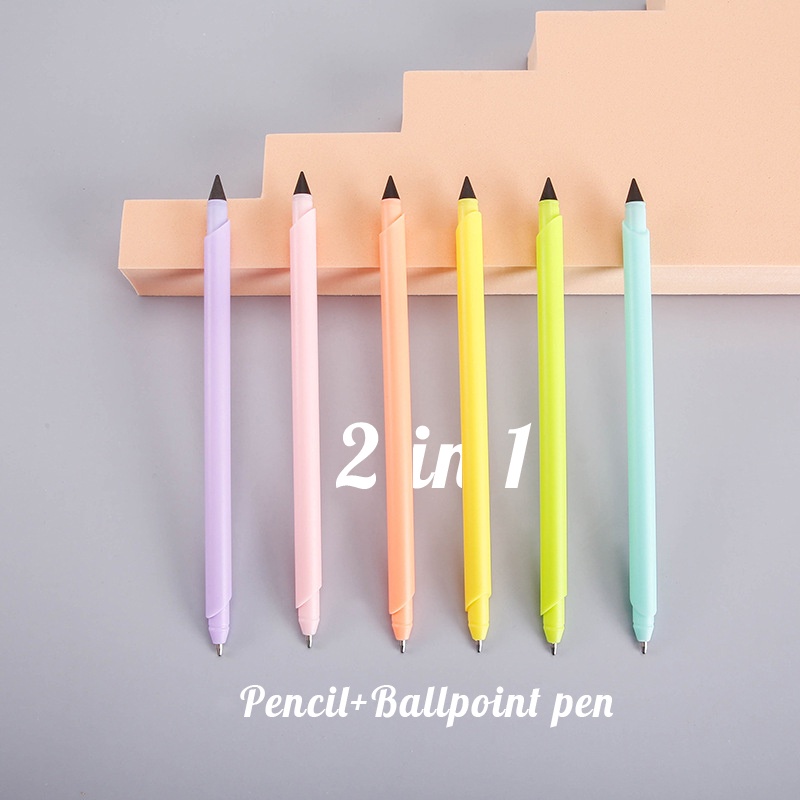 1PC Graphite Pencil & Ballpoint Pen (2 in 1) Replaceable Refill for