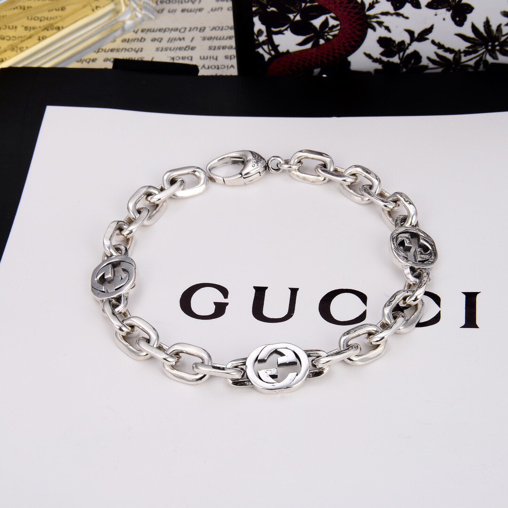 [Ready Stock] GuccL GG Retro Alphabetic Bracelets Couple with Fashion Jewelry