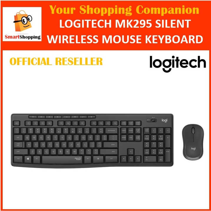 Logitech MK295 Silent Wireless Combo Comfort Compact Mouse Full Size ...