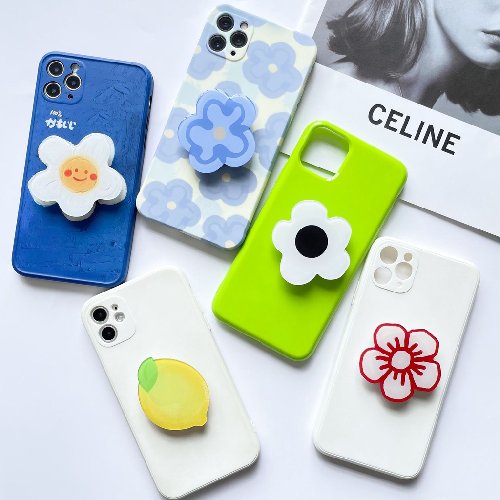 Creative Alien Smile Sun Flower Phone Stand Flower Desktop Phone Bracket Holder