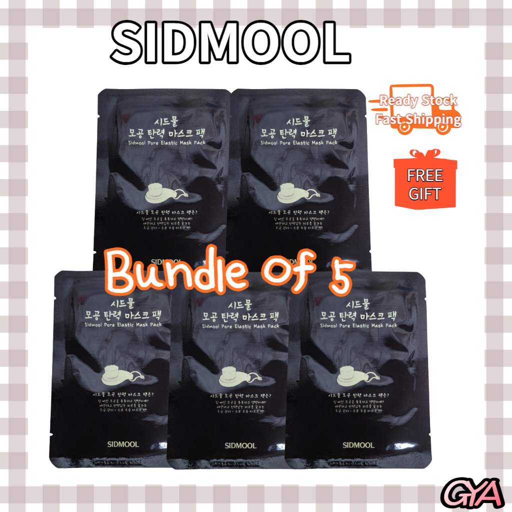 [SIDMOOL][Bundle of 5] Pore Elastic Korean Facial Sheet Mask Pack 21g ...