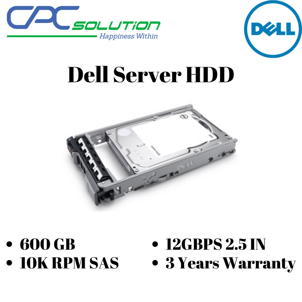 Dell Server HDD Upgrade 600GB 10K RPM SAS 12GBPS 2.5 IN HOT Plug Hard ...