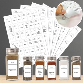 274pcs Clear Stickers For Spice Jars Label Words In Black And White Food  Bottle Container Gadget Seasoning Marks Sticker 8 Sheet