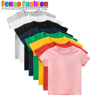 Girl Boy Plain TShirt Kids T shirt Solid Girls Tops Short Sleeve