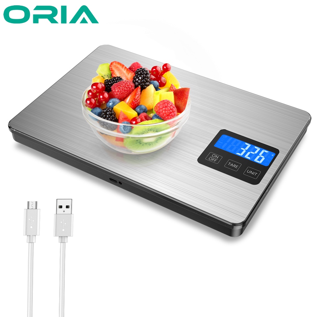 ORIA USB Rechargeable Glass Screen Digital Kitchen Scale Food Scale(3g ...