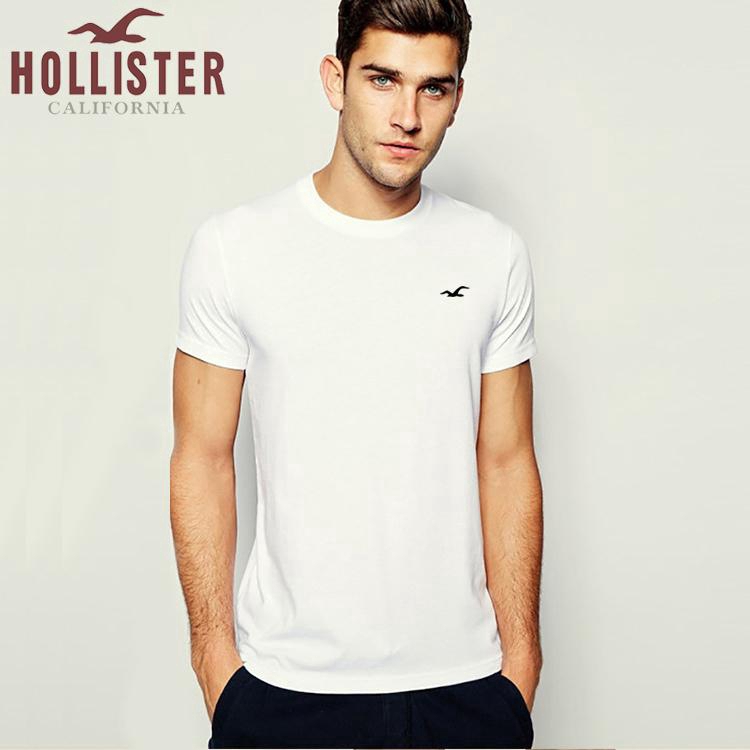 Hollister T shirt Men s Short Sleeve Classic Seagull Logo Printed Short Sleeve Cotton Tee Sweatshirt