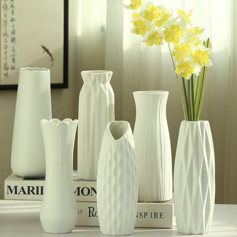 Fall-resistant Nordic style plastic vase home flower arranging device living room bedroom home decoration ornaments