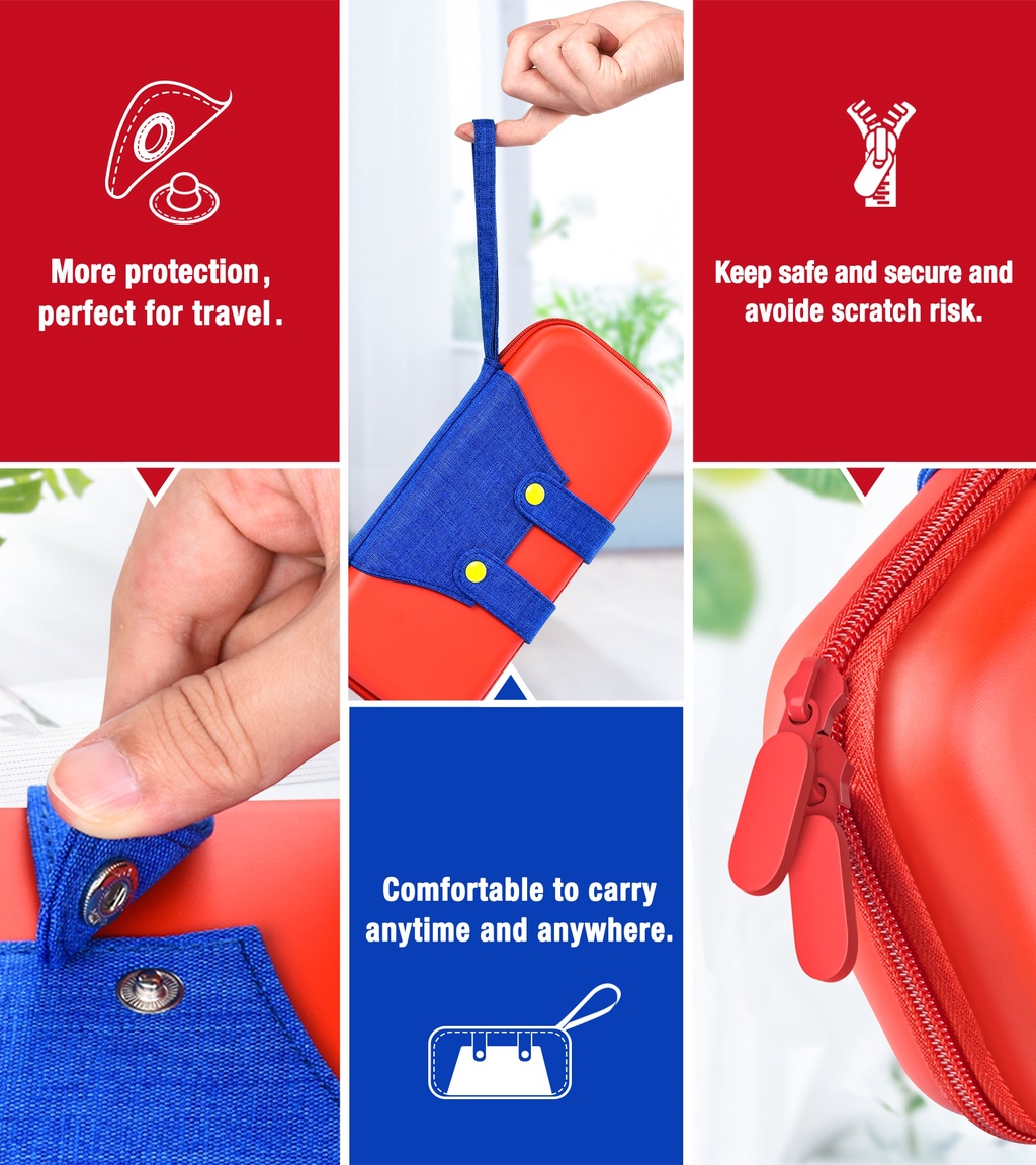 Mario Large Carrying Protective Case for Nintendo Switch OLED Console ...