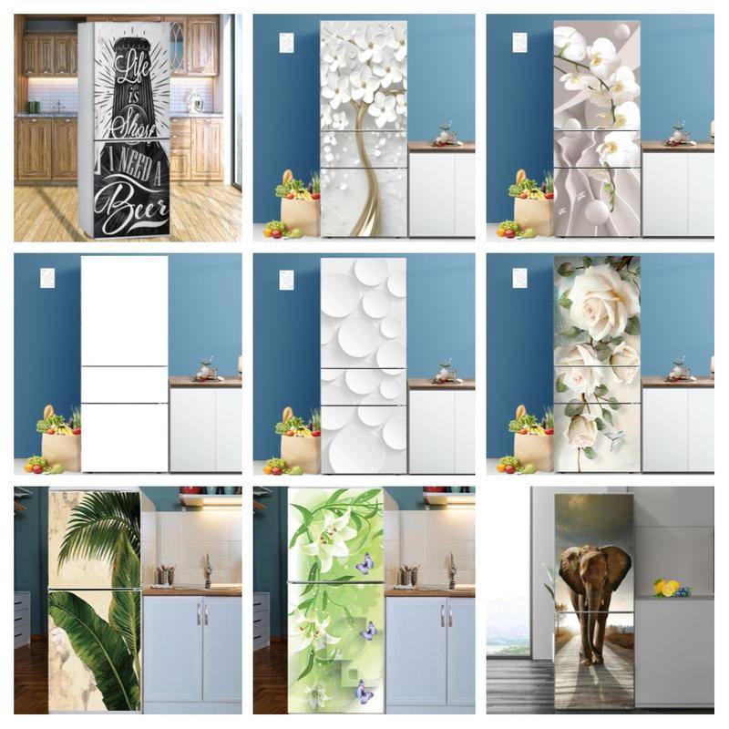 Self-adhesive Sticker On The Fridge Door Cover Decorative Film Kitchen ...
