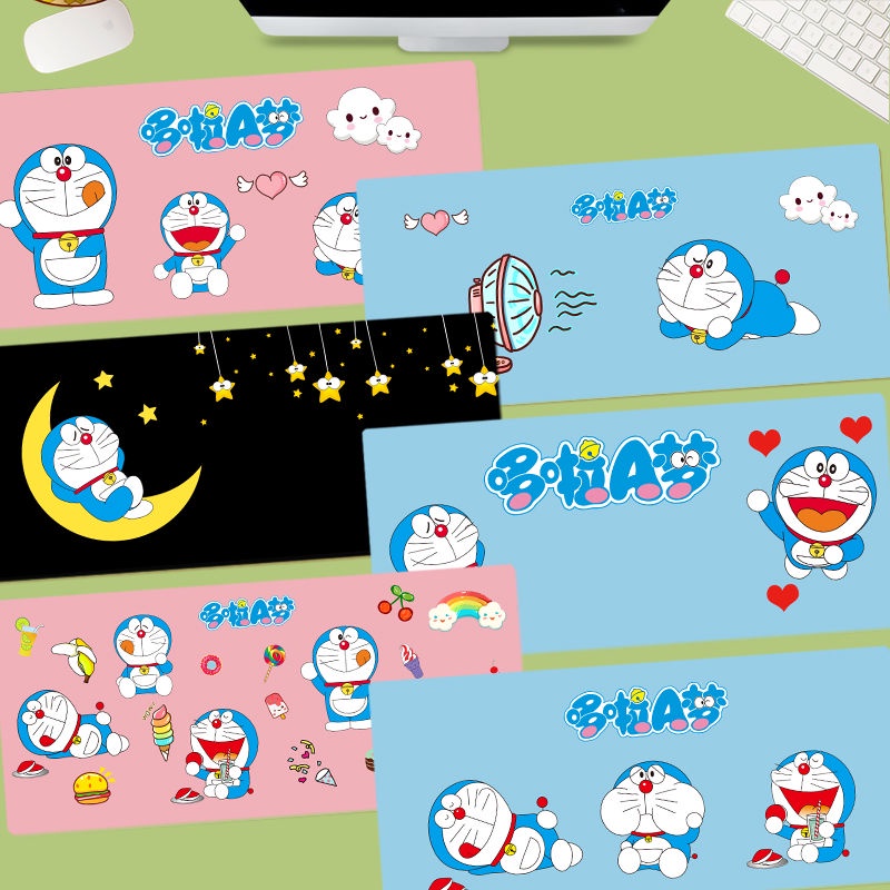 Blue Fatty Doraemon Cartoon Anime Cute Desk Mat Keyboard Customization ...