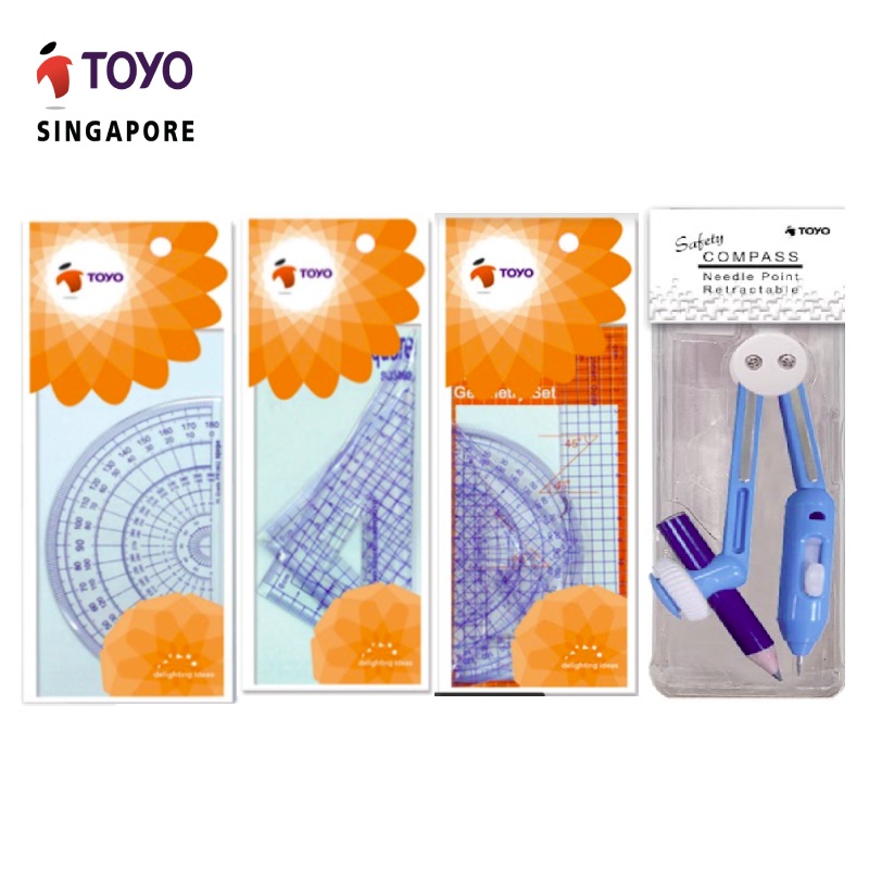 TOYO COMPASS/PROTRACTOR/SET SQUARE/GEOMETRY SET Shopee Singapore