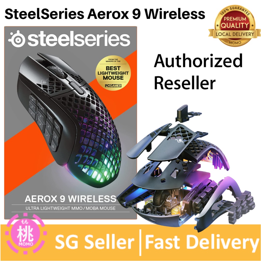 SteelSeries Aerox 9 Wireless – Ultra-Lightweight Wireless Gaming Mouse ...