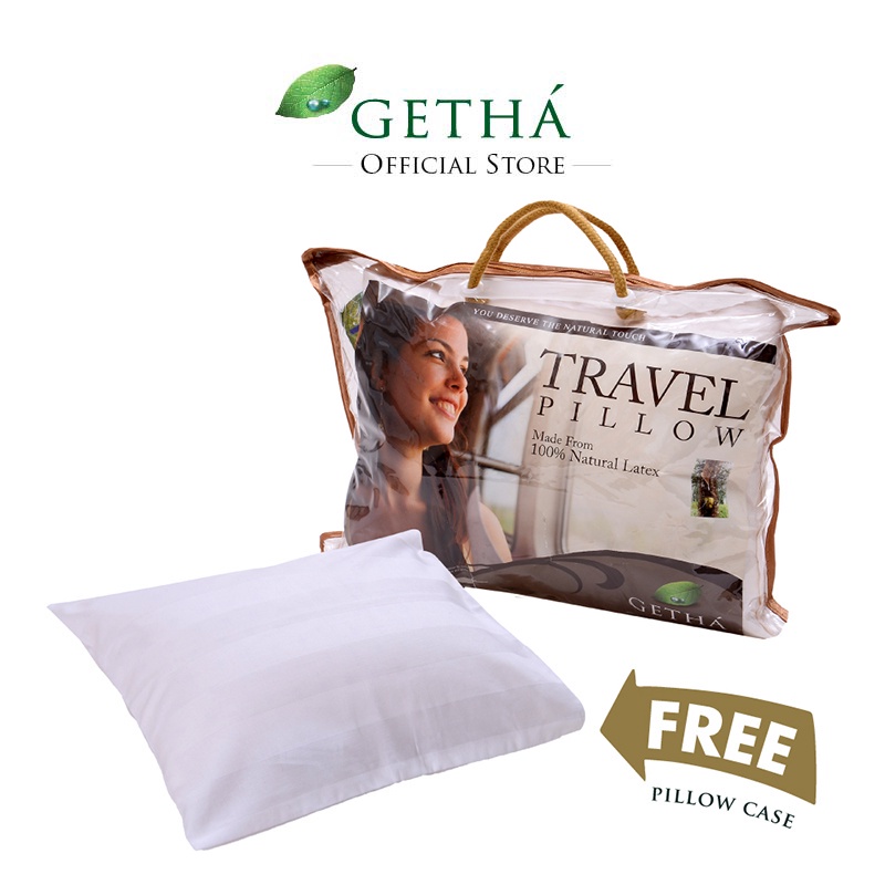 Getha Travel Latex Pillow with cover Shopee Singapore